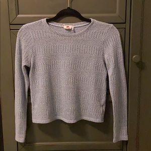 Blue Striped Knit Sweater by One Clothing